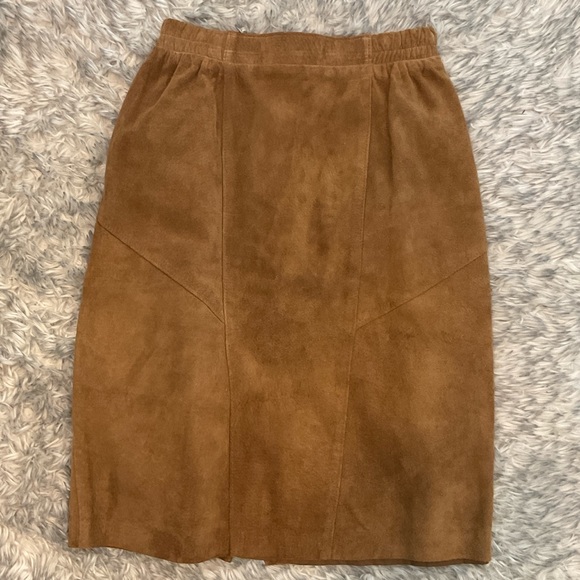 Brown Leather Skirt - Picture 1 of 7